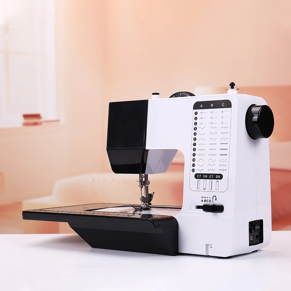 Imagem -04 - Máquina de Costura Portátil Portátil Mini Calcador Substituível 40 Pontos Overlock Knitting Botão Iniciar Elétrico com Mesa de Pedal