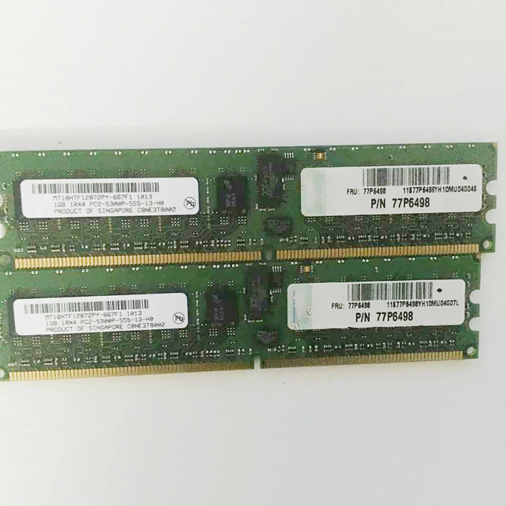 Server Memory 77P6498 4521 P6 520 550 2GB(2x1GB) DDR2 667 RAM Works Perfectly Fast Ship High Quality