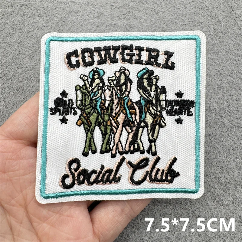 West Cowboys Stickerei Patches auf Kleidung Buchstaben Patch für Kleidung Eisen auf Patches für Kleidung DIY Rucksack auf Abzeichen – Detail 9