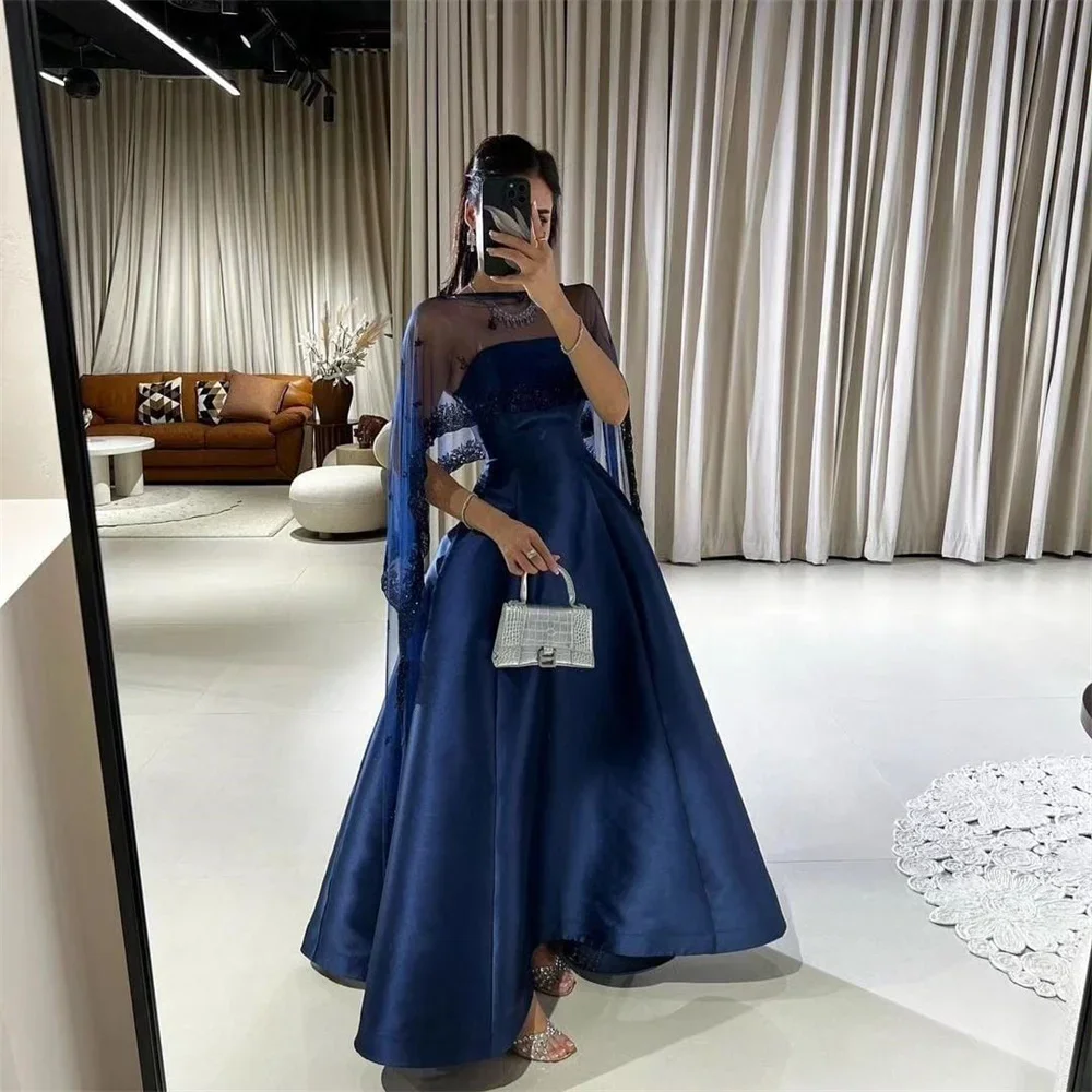 Customized Formal Dress Evening Saudi Arabia Strapless Ball Ankle Length Skirts Tulle Draped Sleeveless Embroidery Bespoke Occas