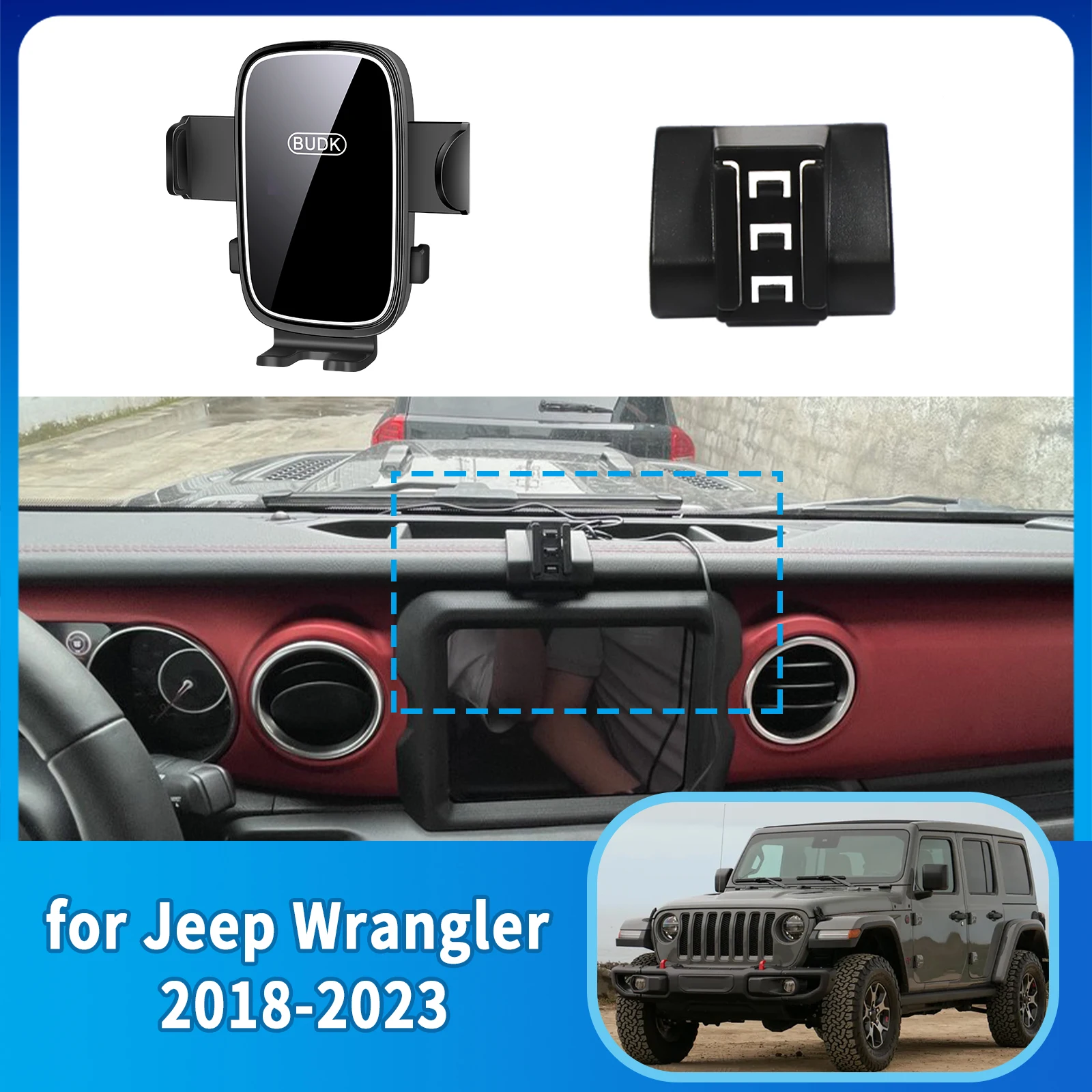 

Car Mobile Phone Holder Accessories for Jeep Wrangler 2018~2023 GPS Bracket Navigation Stand Auto