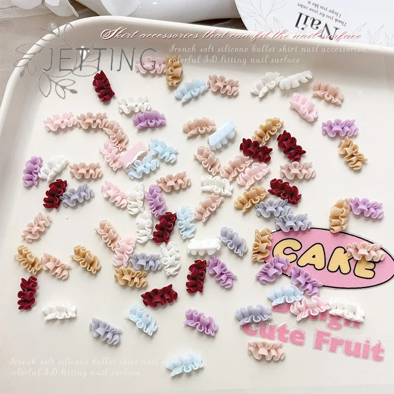 

Hot 30PCS 3D French Nail Art Skirt Hemline Charms Accessories Curved Resin Lace For Manicure Nails Decoration Supplies