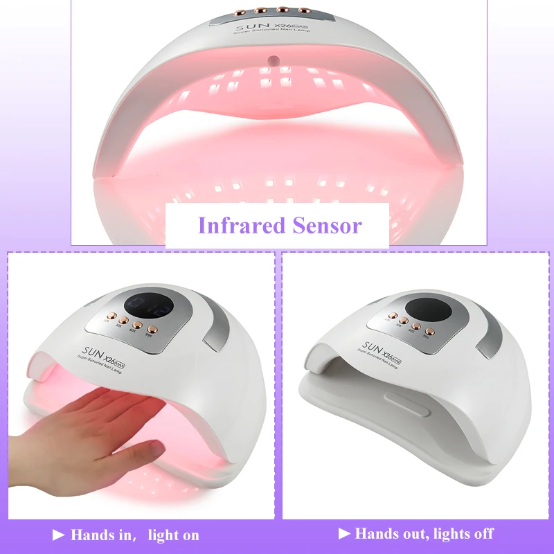 مصباح أظافر LED بالأشعة فوق البنفسجية من SUN X26MAX ، مجفف لطلاء الأظافر جل علاج سريع ، ضوء الأشعة فوق البنفسجية الاحترافي ، أداة تزيين الأظافر في صالون المنزل ، 81 مصباح