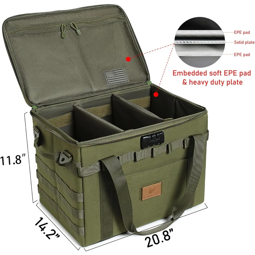 CQTactical Camping Storage Bag - 38L Utility Tote Bag Organizer with Combination Lock and Shoulder Strap