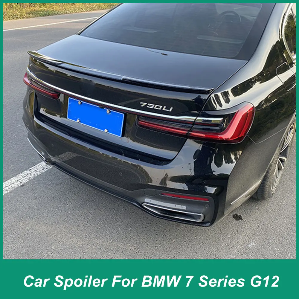 

For BMW 7 Series G12 730li 740li Rear Trunk Lid Spoiler Pressure Tail ABS Material Automotive Accessories Black Carbon 2019-2022