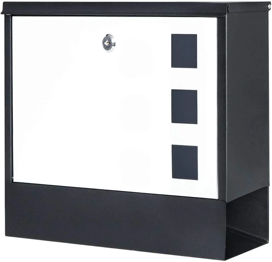 

Modern Metal Mailbox with Lock, Rainproof Postbox, Letterbox with Lock