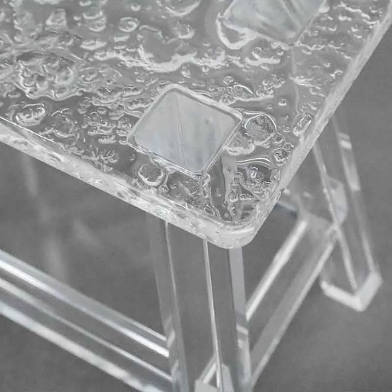 Nordic Furniture,Stone Patterned Acrylic Stool,Transparent Shoe Changing Stool,Creative Footstool,Leisure Seat Chair,Customized
