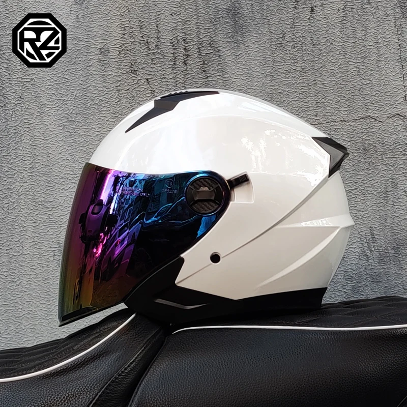 ORZ Motorcycle half Helmets Dual Lens Scooter Moto Helmet Casco village Riding capacete de moto motocross Helmets