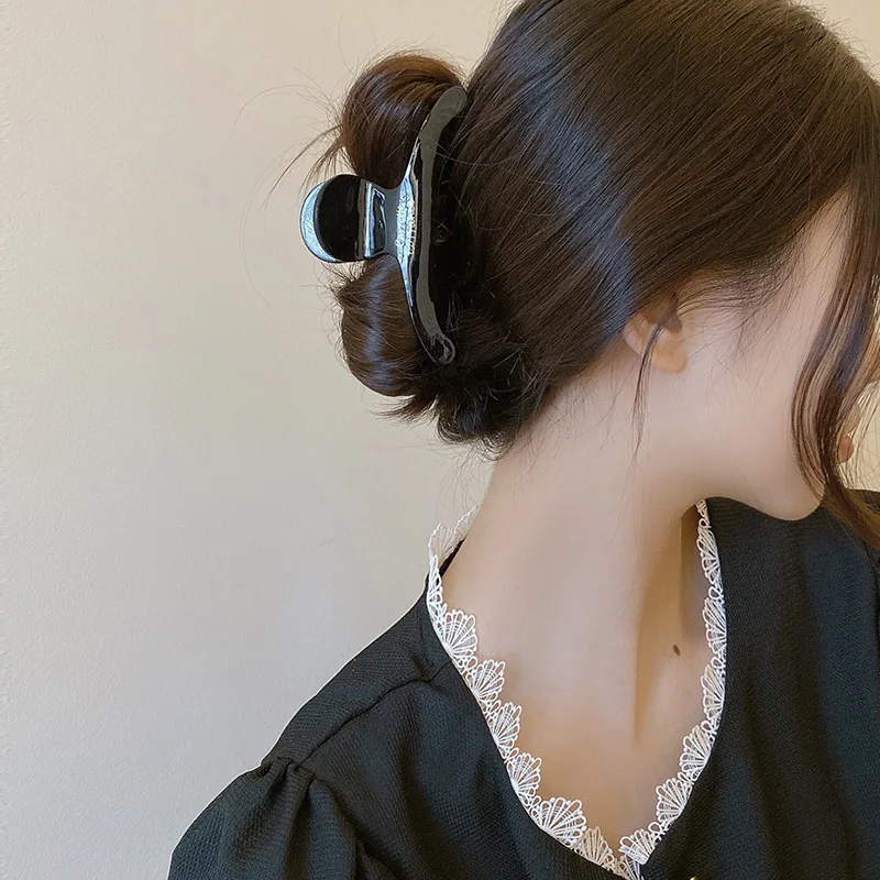 Pinza para el pelo de tiburón grande estilo nicho elegante, horquilla de acetato de alta gama, accesorio para el cabello en la parte posterior de la cabeza