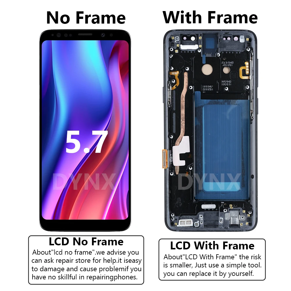 100% Tested Display For Samsung Galaxy S9 LCD With Digitizer Touch Screen Assembly SM-G960FD S9 G960 LCD With Frame Replacement