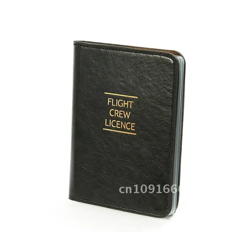 Pilots Credit Card PU Leather Holder High Quality Special Crew Men Folder Fight Licence Case Bag Best Gift