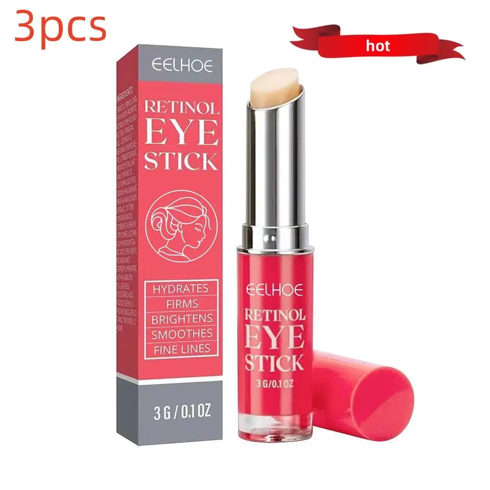 

EELHOE 3pcs Anti-wrinkle Eye Cream Retinol Anti Puffiness Remove Dark Circles Eye Bags Stick Fade Fine Line Whitening