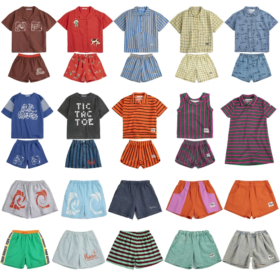2026 Summer Brand Kids Tees Shirts Boy Cotton T-shirt Shorts Boys Girls Cartoon Short Sleeve T Shirts Child Tops Clothing Sets