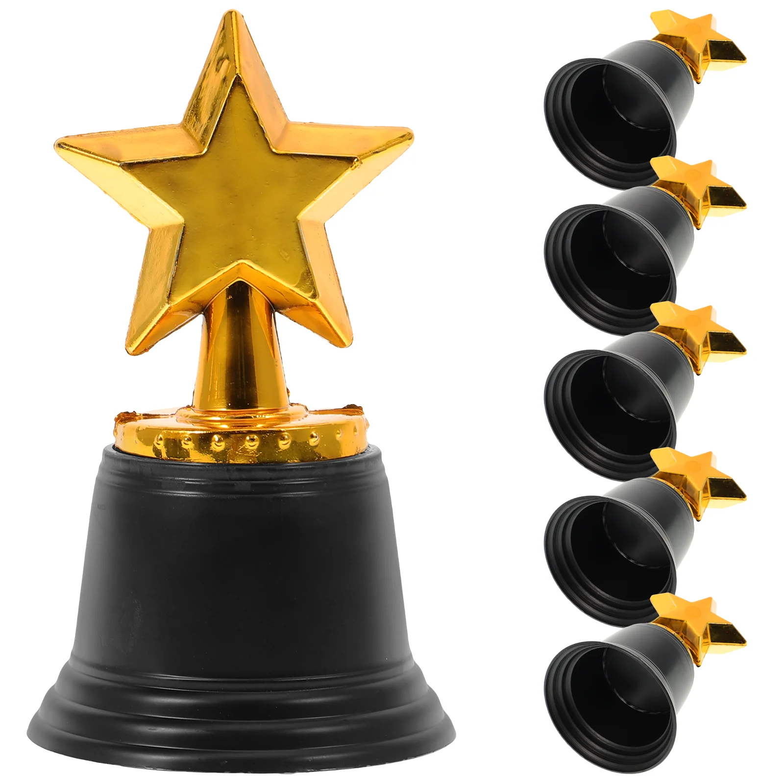 

6 Pcs Star Award Trophy Gold Decor Mini Girl Golden Ceremony Child Trim Gift