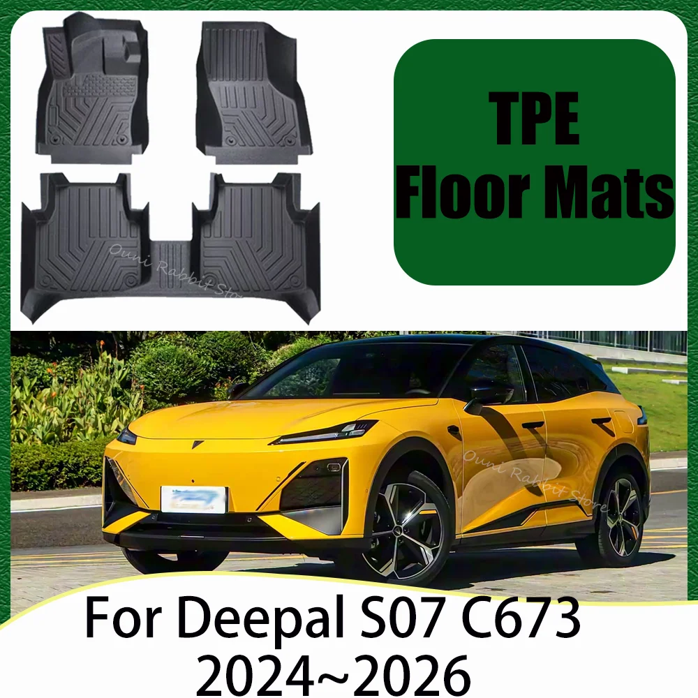 

Для Deepal S07 C673 2024 ~ 2026 2025 автомобильные коврики из ТПЭ с левым рулем, устойчивые к царапинам ковры, защита коврика, аксессуары для интерьера