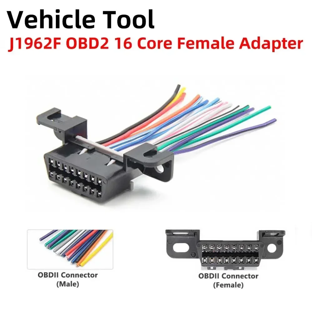 Assemble Open Obd Harness J1962F 18AWG Car Plug 16 Pin Obd2 Cable Female Extension Connector Ribbon Interface Adapter