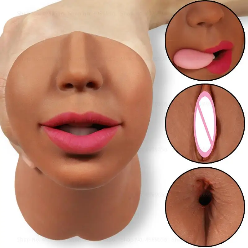 3 IN 1 Sex Toys Masturbation For Men Deep Throat Artificial Sex Pussy Oral Male Masturbator Blowjob Realistic Rubber Vagina Toy