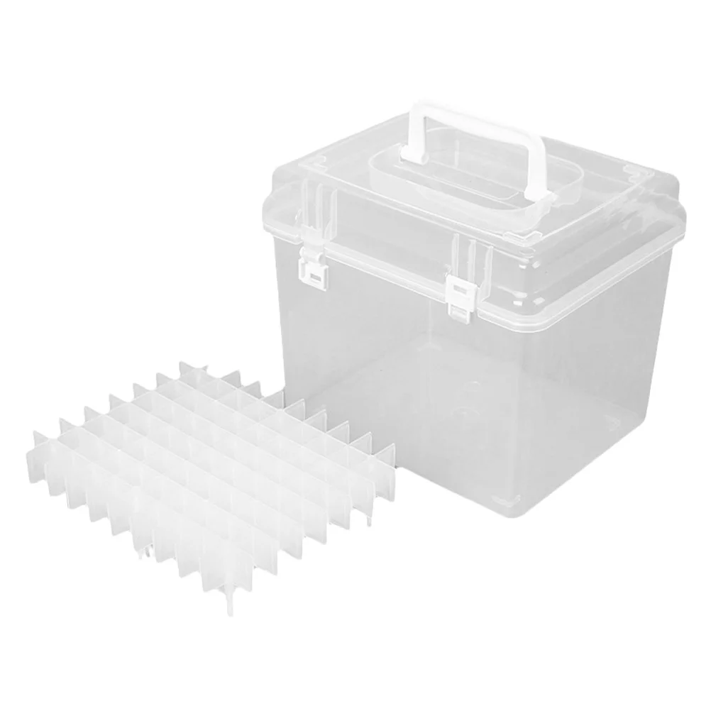 صندوق ماركر شفاف منظم حقيبة تخزين محمولة 80 لونًا حامل لوازم فنية للمكتب 80 لونًا صندوق أقلام