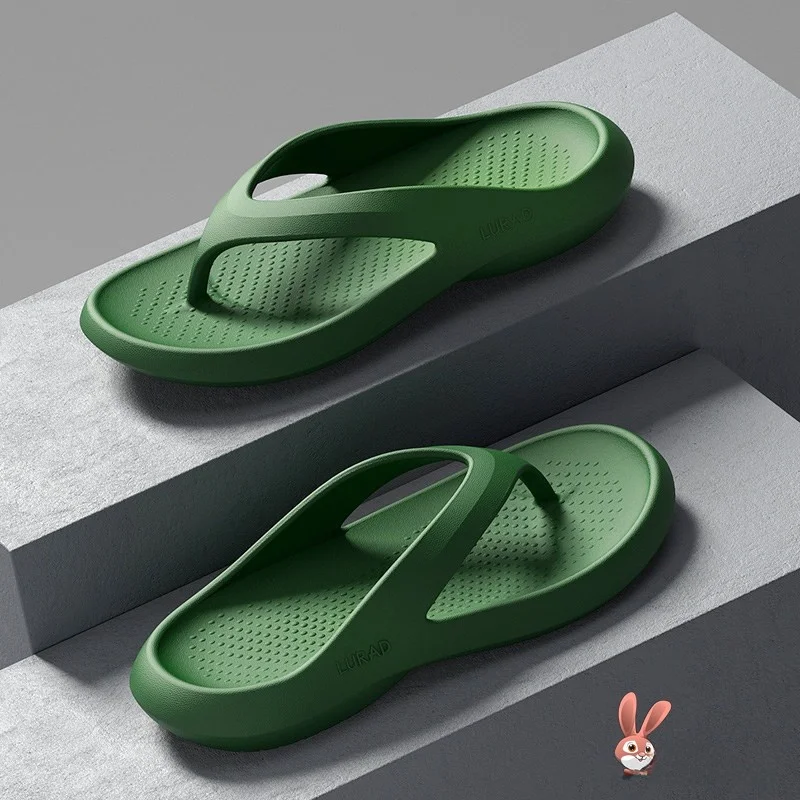 

Мужские летние шлепанцы-слайды с толстой подошвой, нескользящие, дезодорирующие, дышащие, для улицы, простые повседневные сандалии-вьетнамки