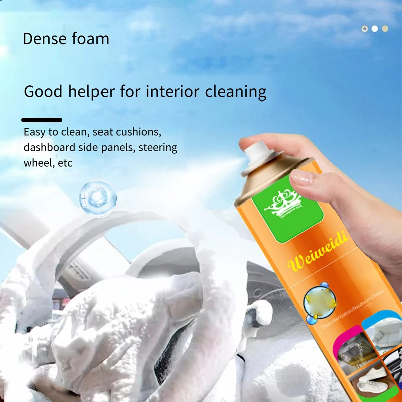 Car Household Interior Cleaning Agent Powerful Decontamination Car Wash Liquid Car No-Wash Foam Cleaning Artifact Small White Shoes Leather Seat Multi-Functional No-Wash