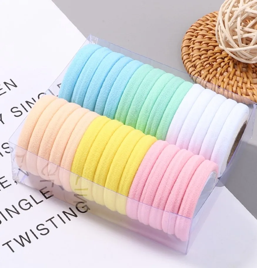 30Pcs/Set Women Elastic Hair Bands Girls Colorful Nylon Rubber Bands Headband Scrunchie Kids Ponytail Holder Hair Accessories