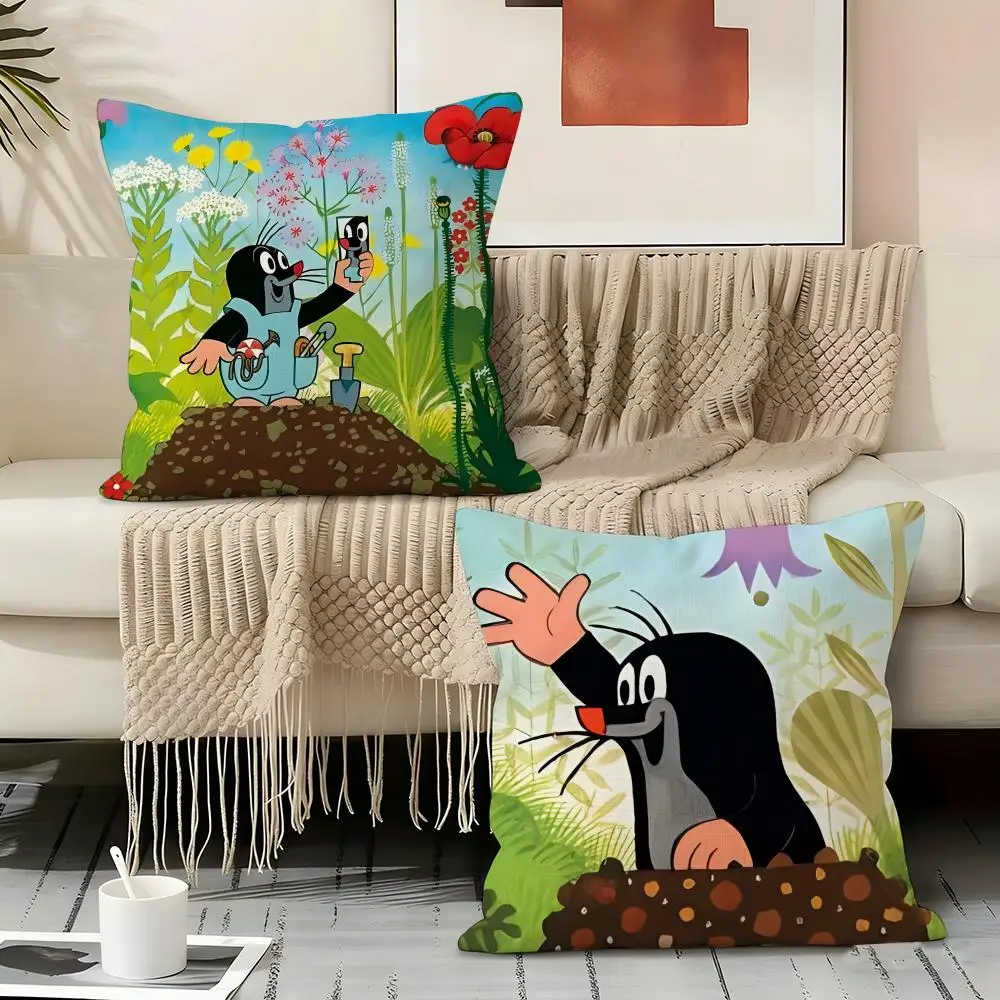 The L-little Moles Anime Pillow Case Pillowcase, Double-sided Printed, Sofa Cushion, Bedroom Headboard Pillow