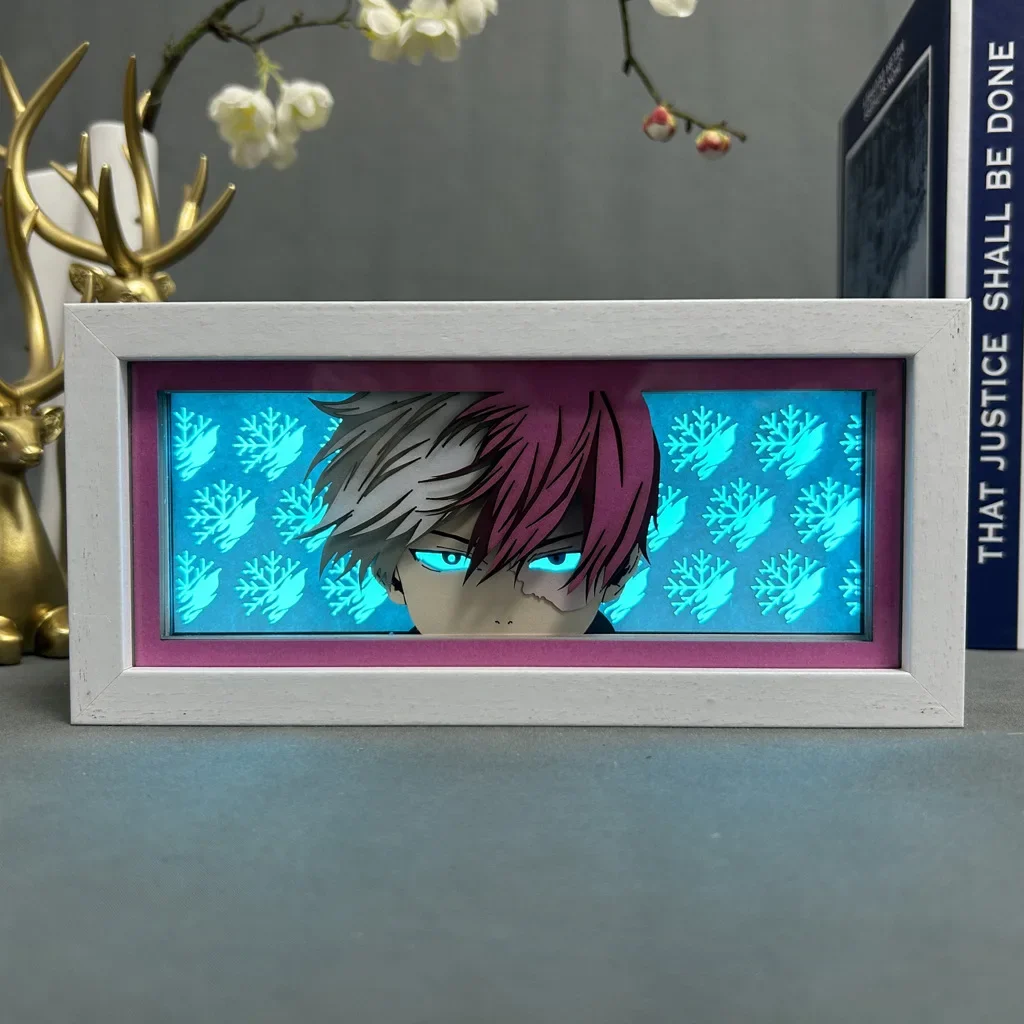 My Hero Academia 3D Anime Lamp LED Light Box Todoroki Shouto Action Figure Room Decoration Lamp Kids Gift Brithday Gift