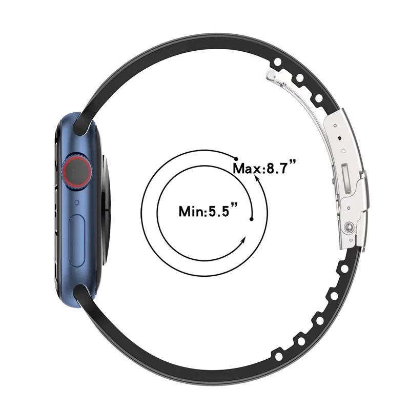 Silicone Strap for Apple Watch Band 44mm 40mm 45mm 46mm 49mm 42mm Smartwatch Correa Bracelet Iwatch Series 3 6 Se 7 8 9 10 Ultra
