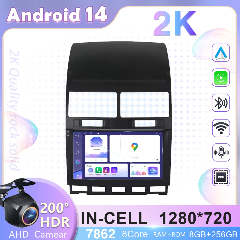 

Для Volkswagen Touareg I 1GP 2002-2010 Carplay Auto 4G + WIFI GPS Автомобильный радиоприемник Навигация Мультимедийный видеоплеер Стерео Android 14