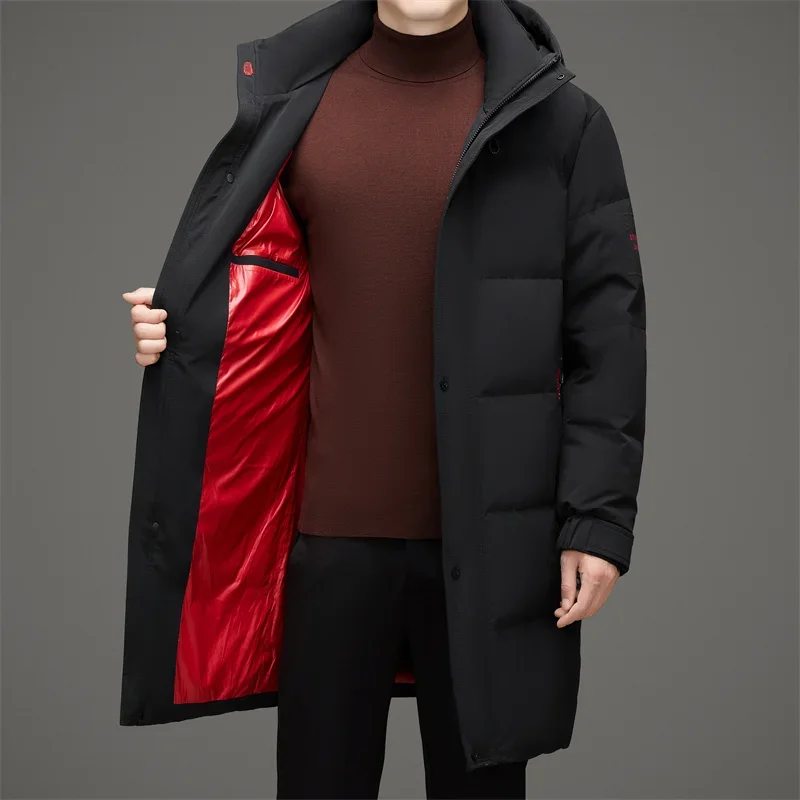 Yeae Designer männliche Winter marke lange Daunen jacke Mann 2024 Winter jacke für Männer lässig Mann Sack Herren kalte Kleidung Herren mantel