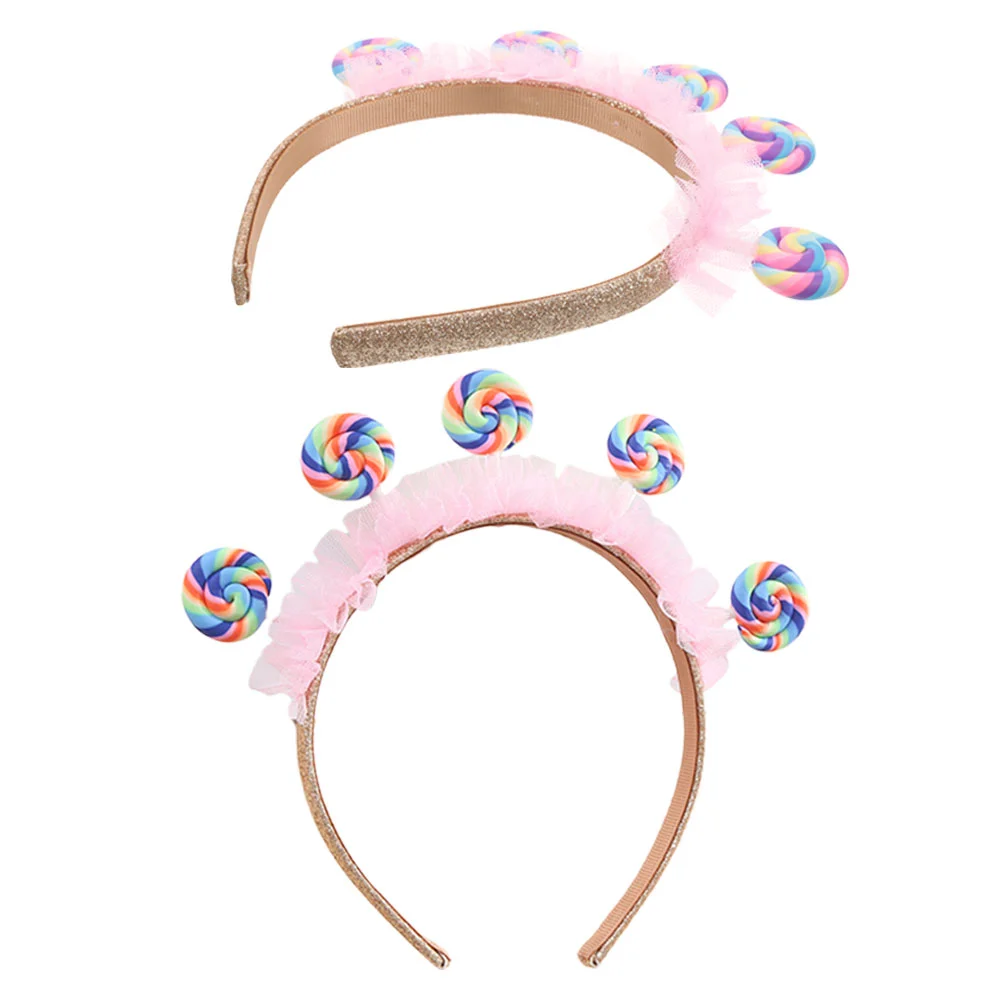 Lollipop Headband Lovely Hair Hoops Photo Prop Birthday Creative Children Hairband Kids Decor Party Little Girl Earrings