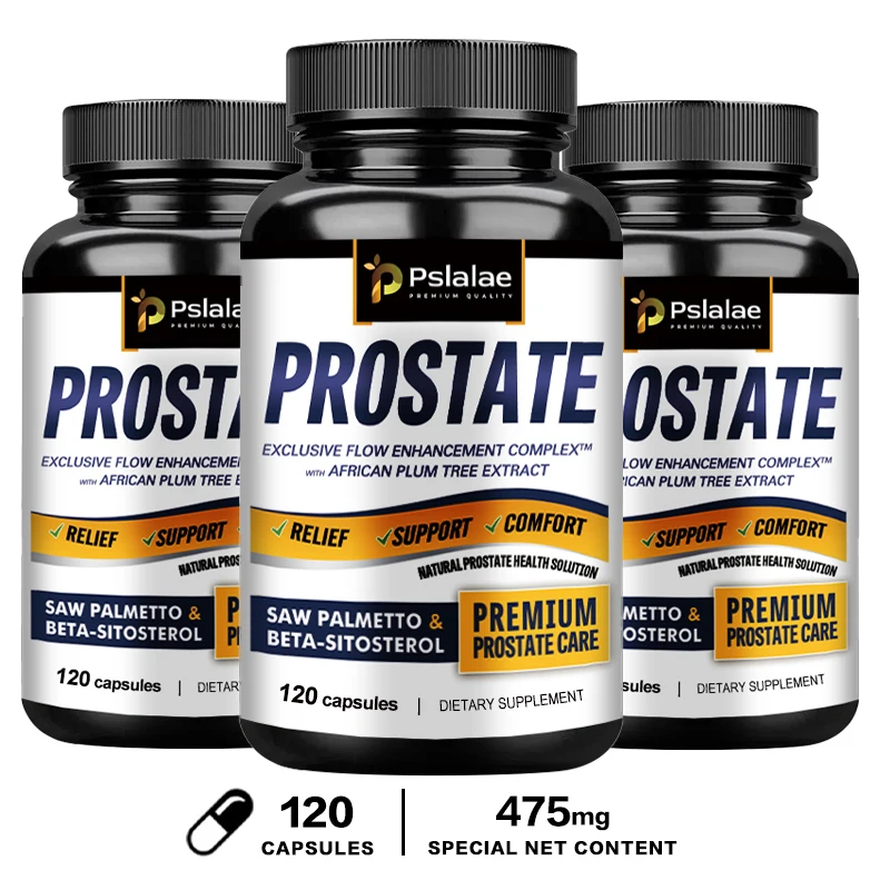 Prostate, 3-Pack, Saw Palmetto and Beta Sitosterol Supplements Healthy Support Size Supports Urinary Relief and Bladder Control