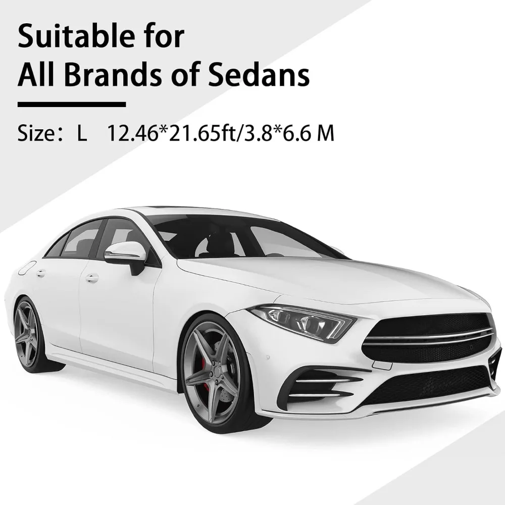 Universal Disposable Waterproof Car Cover, 12.5x21.7ft with Elastic Band for Sedan Protection from Snow Rain Dust