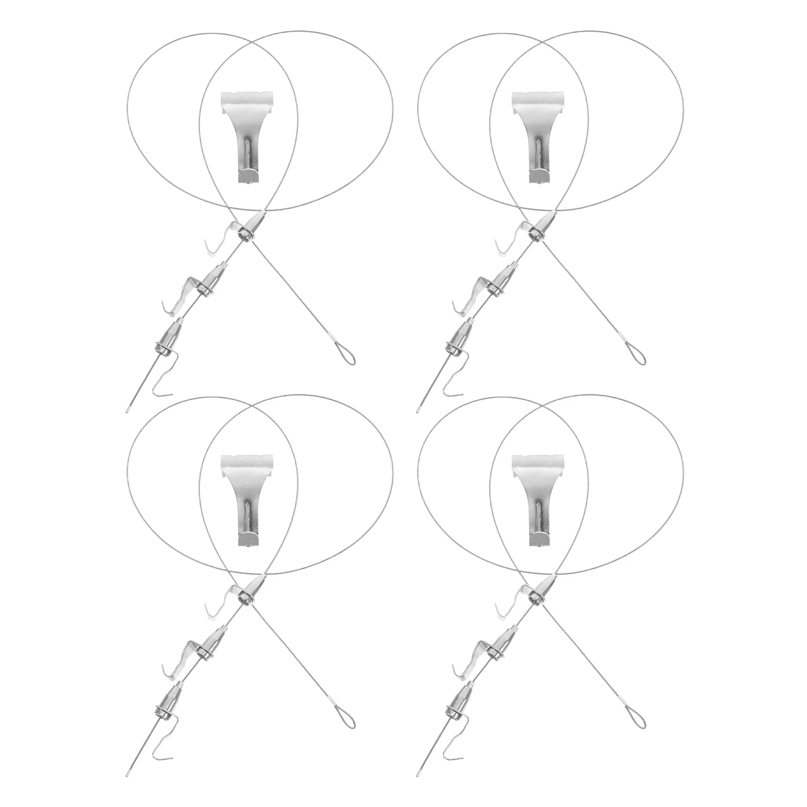 

4 Pcs Hook Picture Hanger Frame Wire for Hanging Adjustable Wires Pictures Hooks Hangers Silver