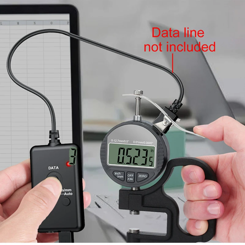 

12.7mm Micron Digital Dial Thickness caliper Gauge thickness tester meter micrometer with data transfer port RS232 link