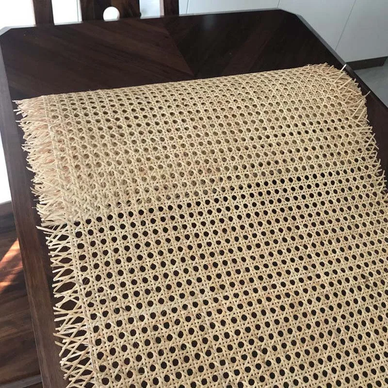 Material octogonal oco feito à mão da esteira do rolo do webbing da cana do rattan natural indonésio para a decoração da cadeira da mobília