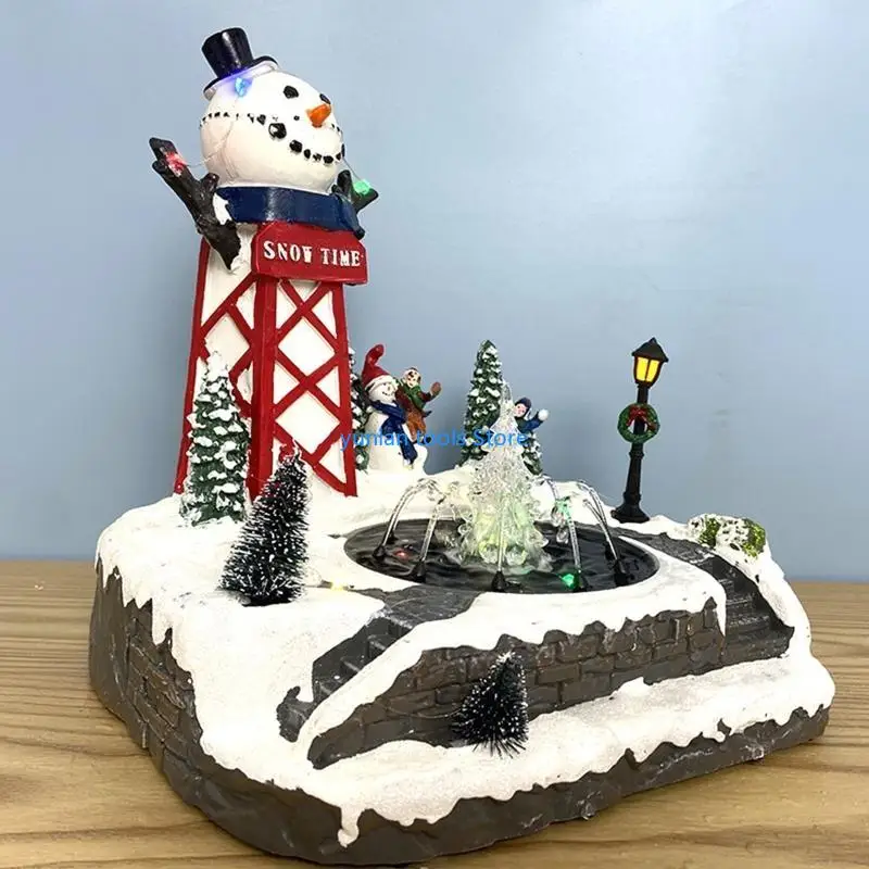 

50LB Christmas House Figurine for Creative Music Glowing Ornament Decor Supplies for Home Birthday Wedding Party Decoration