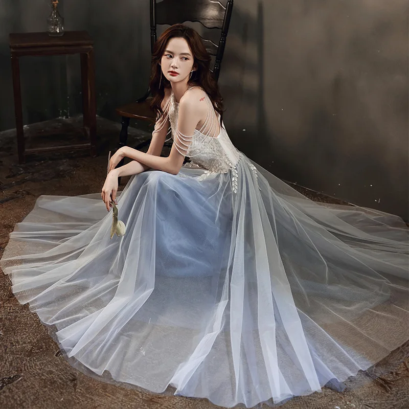 DSP تخصيص أنيقة ألف خط س الرقبة فساتين لحضور الحفلات الموسيقية الفاخرة الديكور فساتين حفلات التخرج فساتين السهرة الرسمية