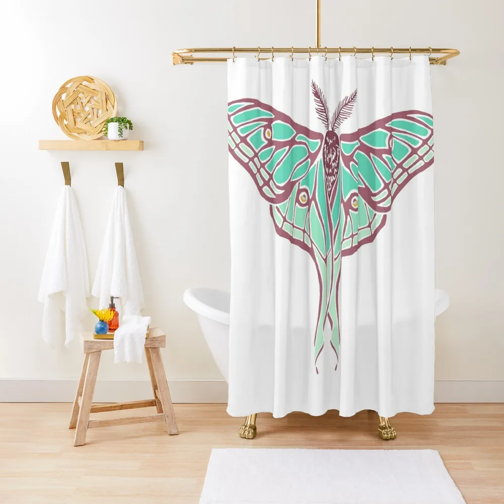 

Spanish Moon Moth Shower Curtain Bathroom Deco Waterproof Fabric Bathroom For Bathroom Curtain