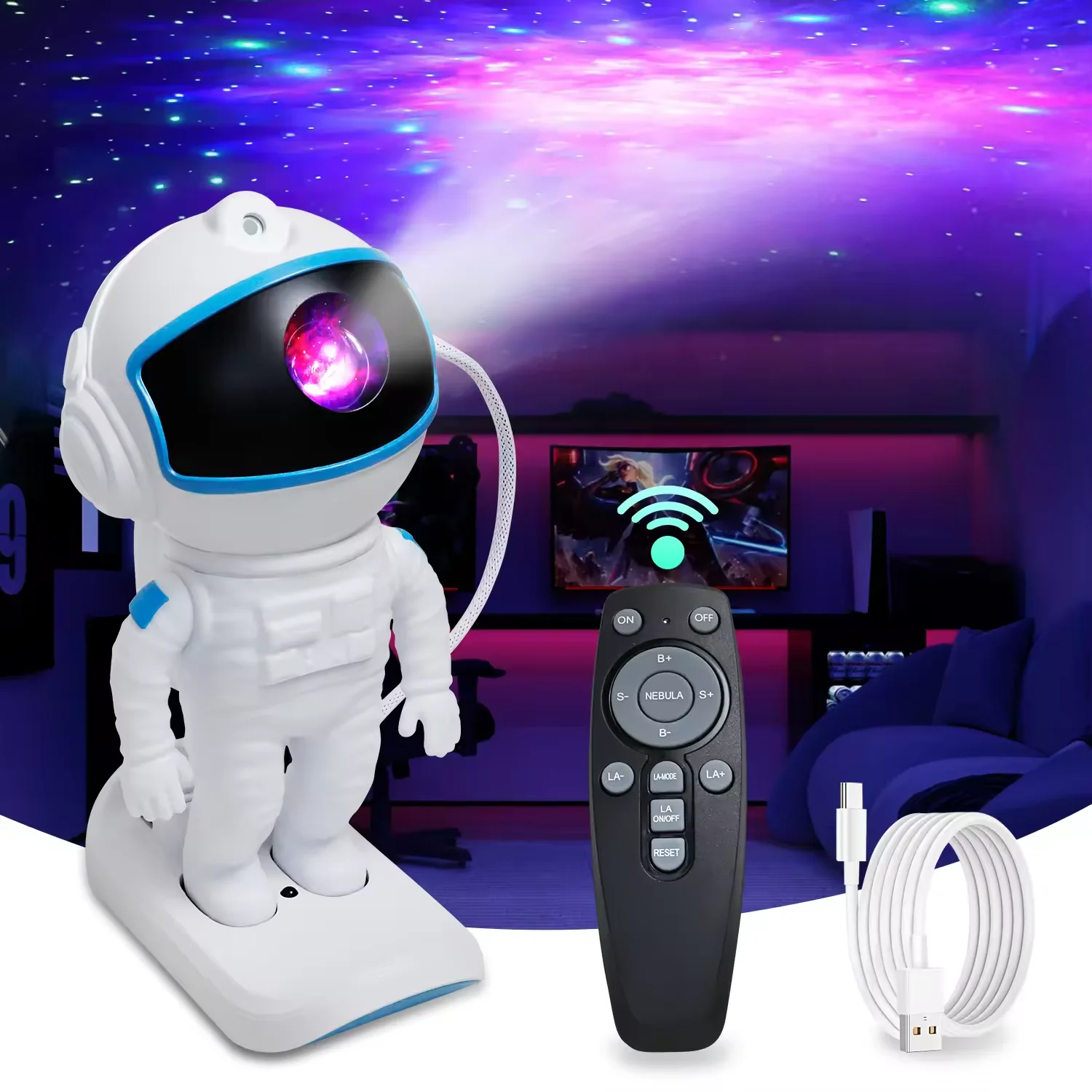 Star Projector, Astronaut Galaxy Projector, Galaxy Night Light Projector for Bedroom,Gift for Kids Birthdays,Christmas