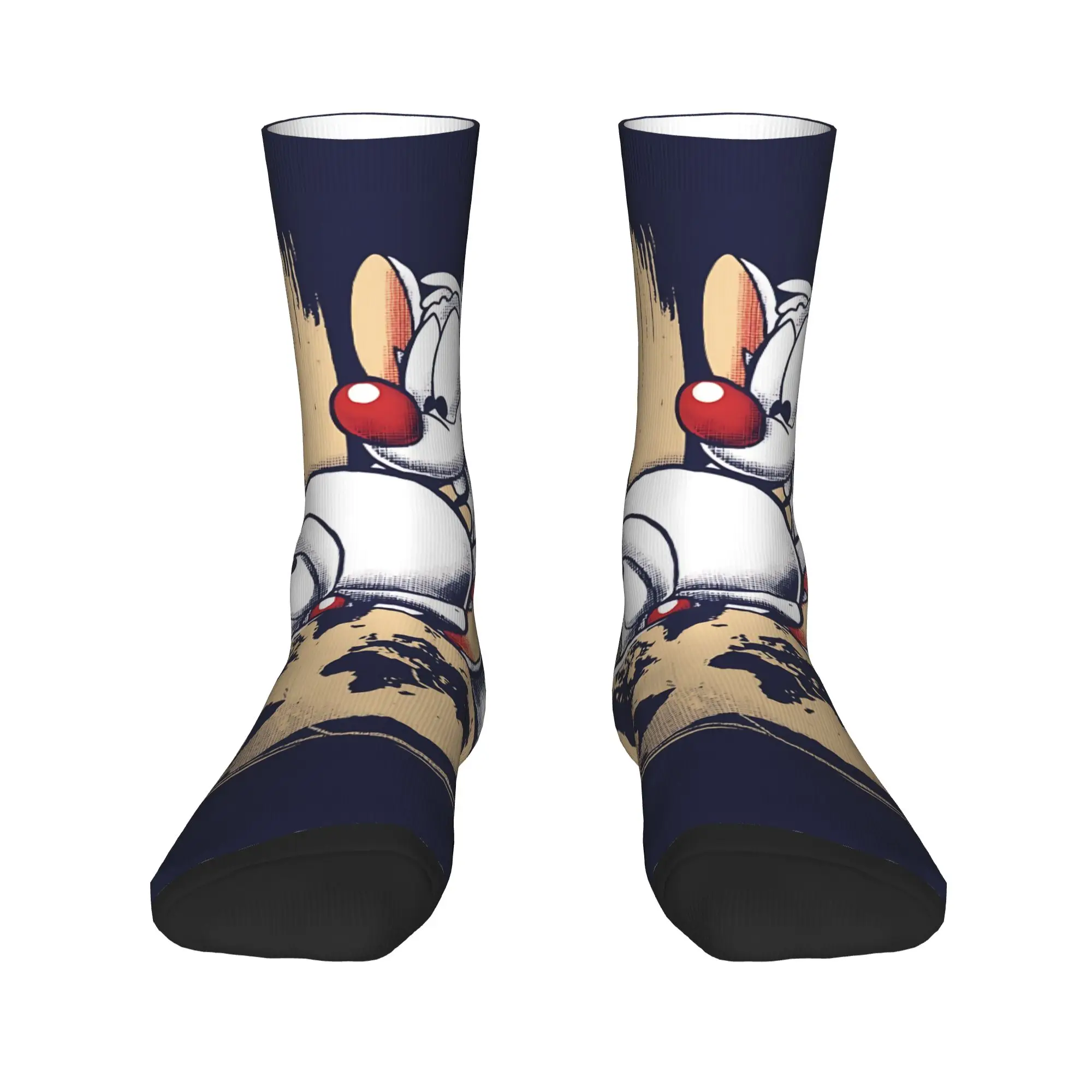 1 Pair Funny Crazy Sock for Men Study Scroll Vintage Hip Hop Vintage Pinky And The Brain Happy Quality Pattern Printed Sock