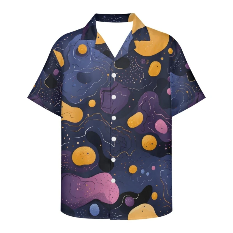 

Summer Abstract Art Pattern Men's Shirts 3D Digital Print Casual Short Sleeve Shirt Button Down Blouse Summer Comfortable Tops