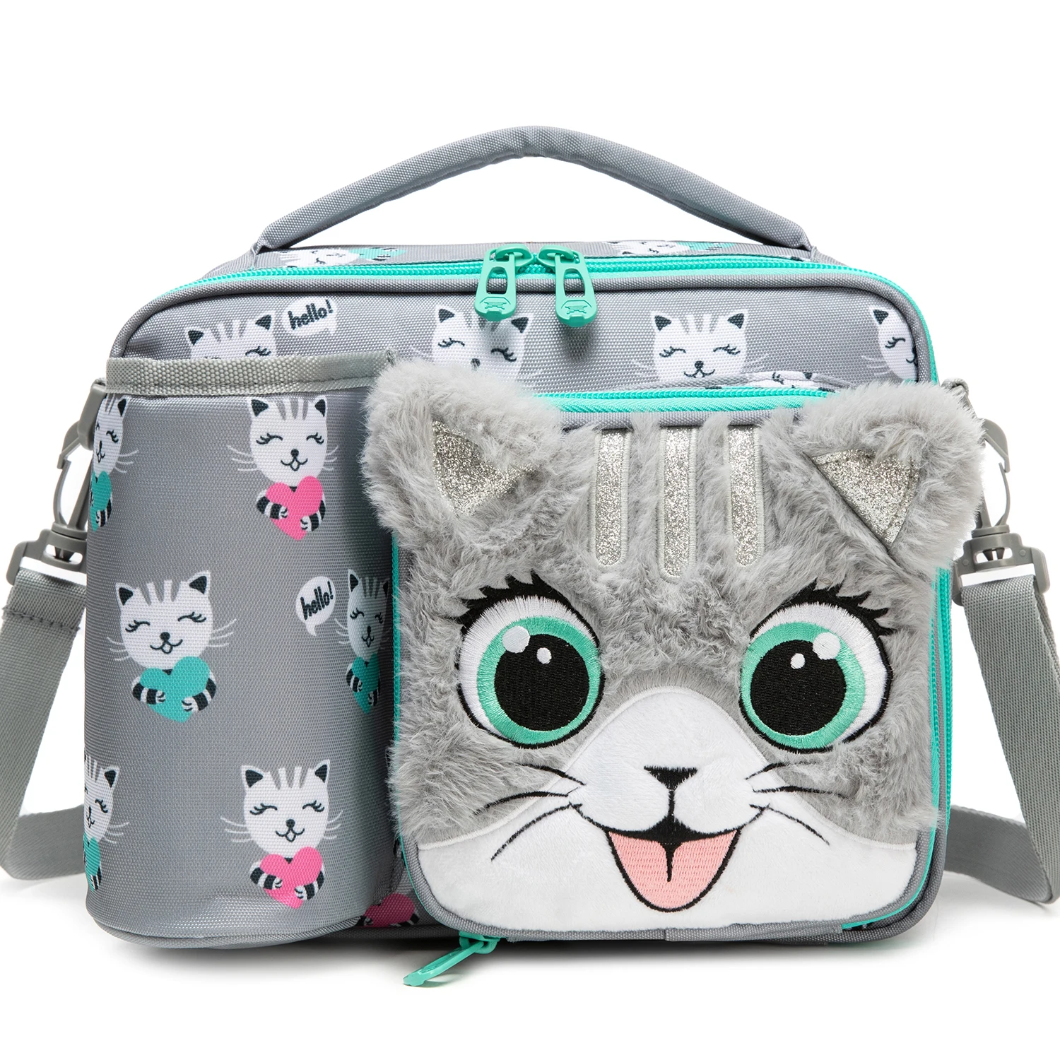 

Insulated Kids Lunch Bag for Girls with Water Bottle Holder Boys Lunch Box for School with Multiple Zippered