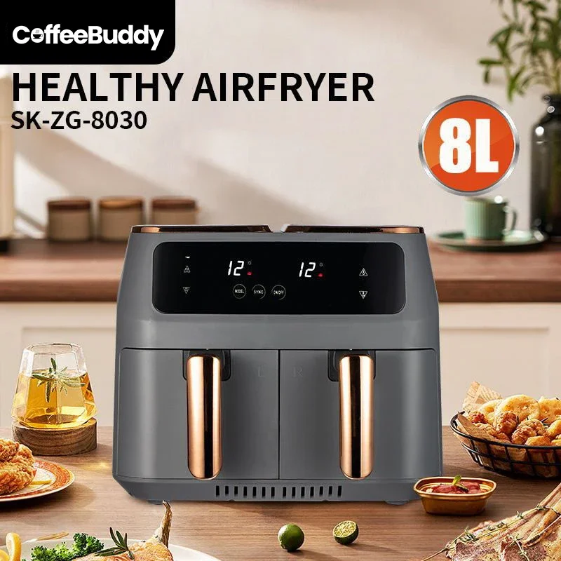 Wholesale Double Airfryer German Fritoz Electric Smart Dual Basket 6L 8L 9L Freidora De Aire Digital Oven Air Fryer