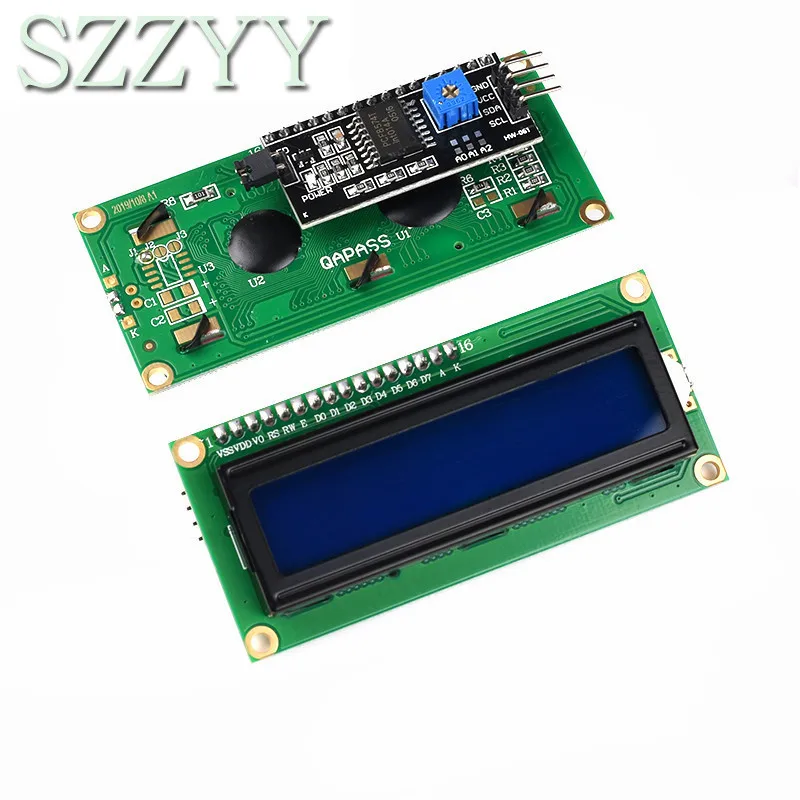 LCD1602 1602 LCD Module Blue / Yellow Green Screen 16x2 Character LCD Display PCF8574T PCF8574 IIC I2C Interface 5V for arduino