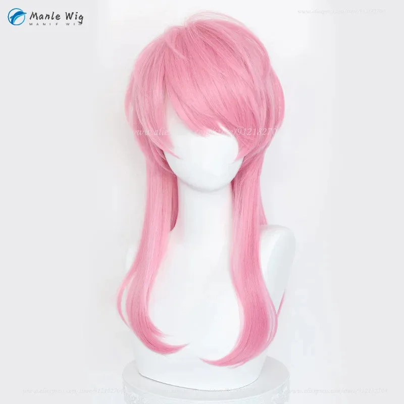 DY2025Anime Sanzu Haruchiyo Розовый Длинный 55 см Парик Для Косплея Термостойкие Синтетические Волосы Хэллоуин Мужчины Женщины Аниме Парики + Бесплатный Парик C