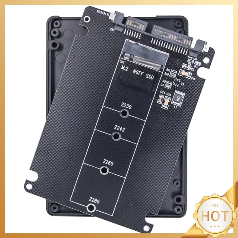 Boîtier de disque dur externe SSD vers SATA3, convertisseur 6Gbps, carte adaptateur, utilisation pour touristes, M.2 NGFF vers SATA3.0, carte adaptateur pour PC