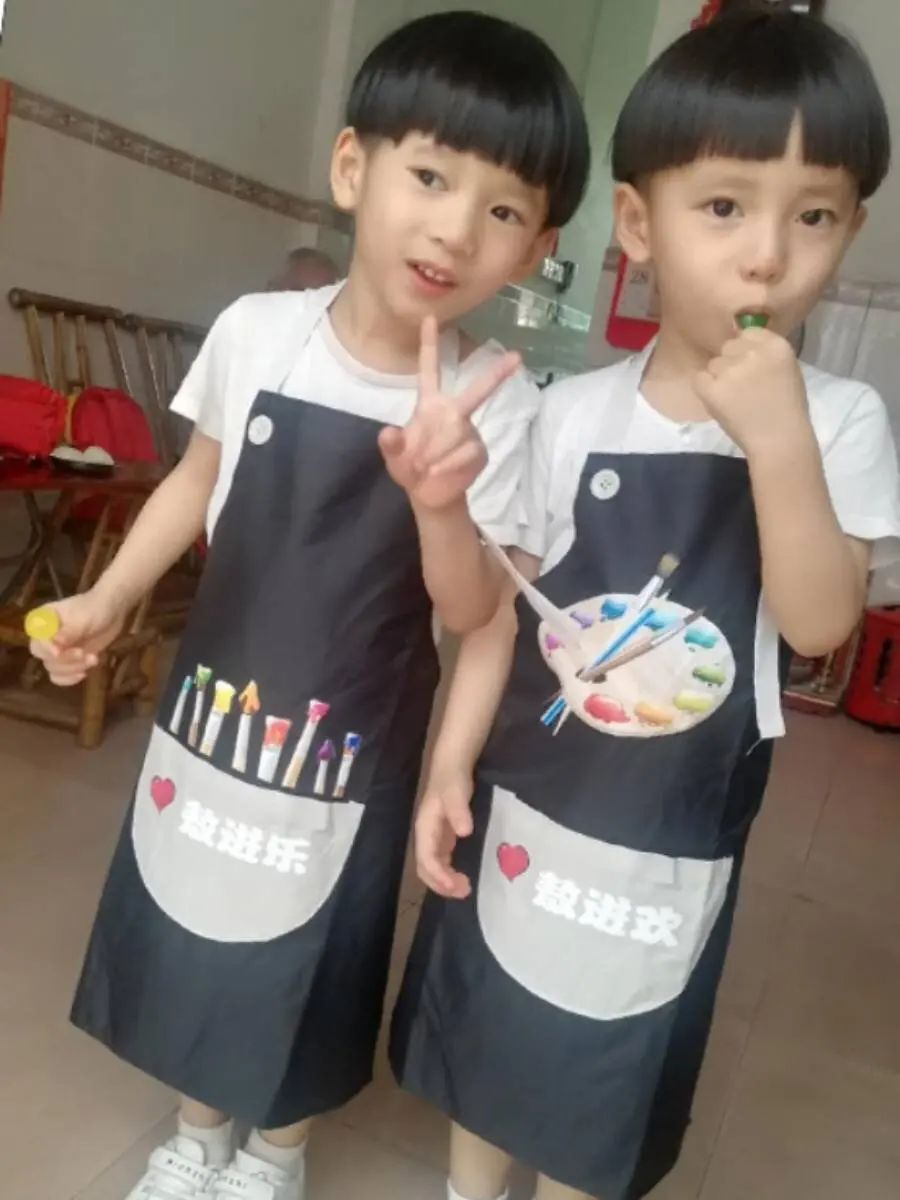 Tabliers de dessin pour enfants, blouse de peinture imperméable, manteau d'art pour bébés enfants, bavoirs mangeants, housse de protection sans manches avec poche