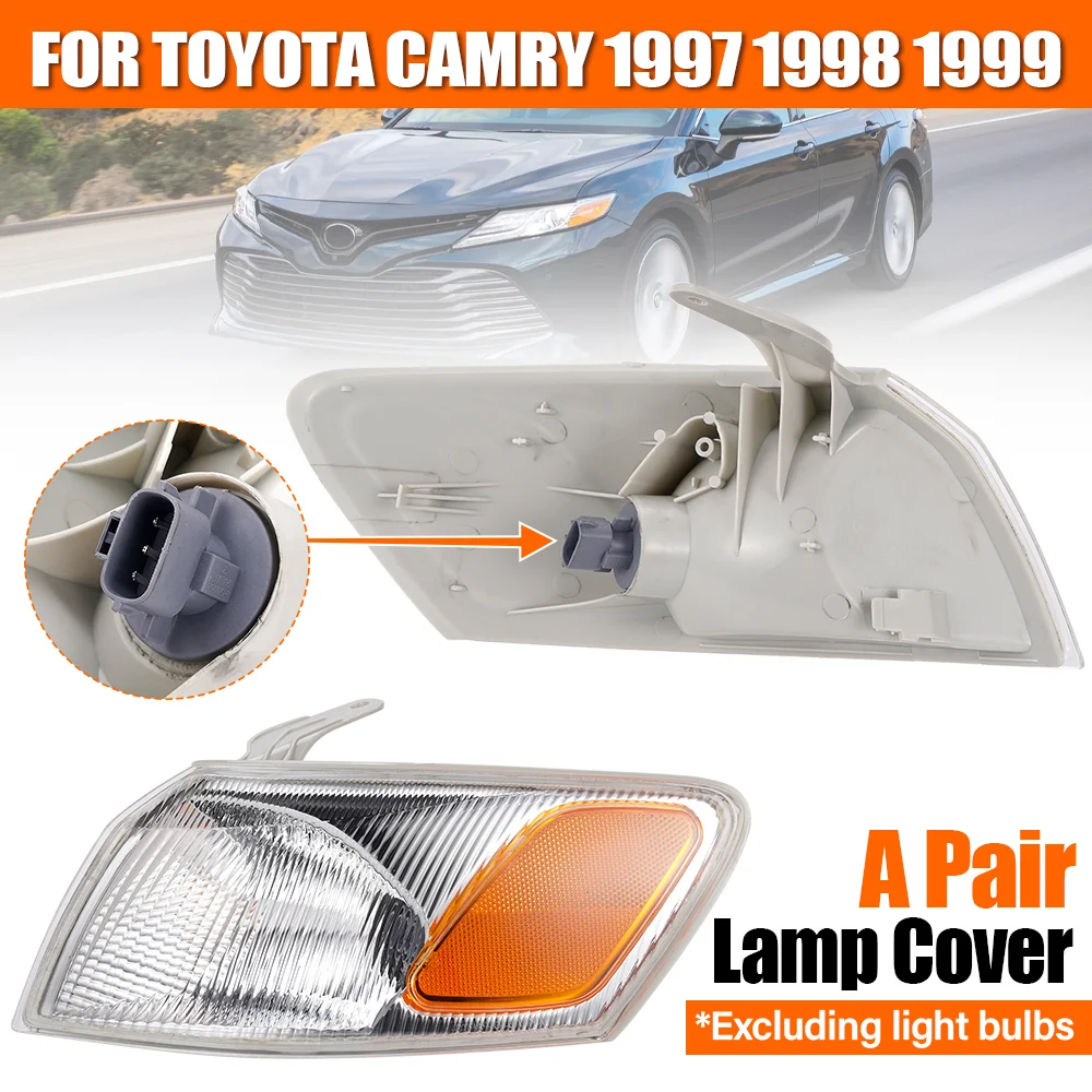 1 Pair Light Cover Replacement Part Parking Signal Corner Marker Lights Lamps Lenses For Toyota Camry 1997 1998 1999