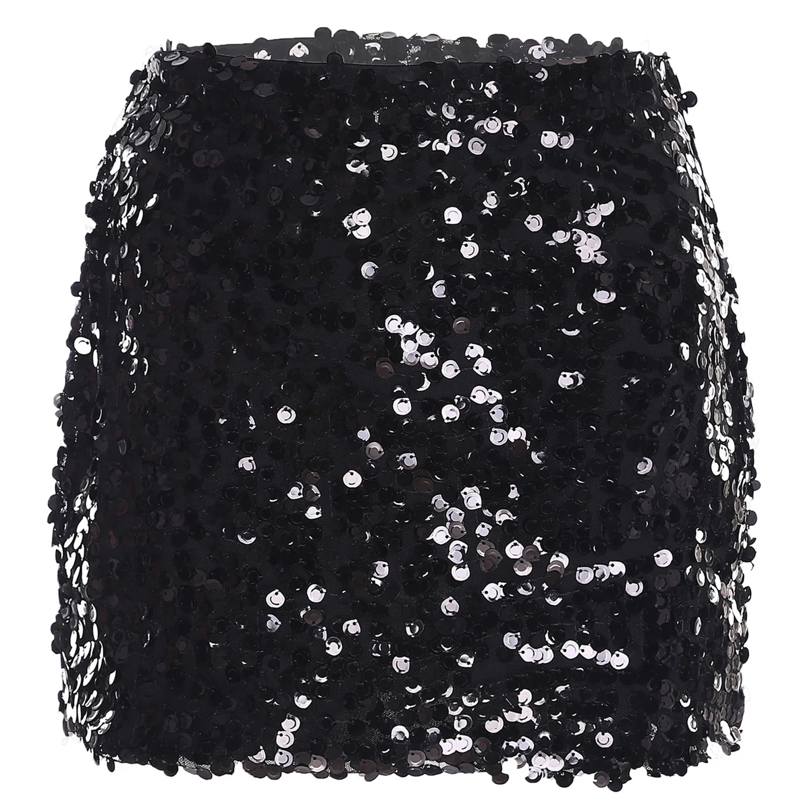 Women's Glittery Mini Skirt Disco Dance Zipper Bodycon Skirt for Club Night Out Party Music Festival Outfit Woman Sequin Skirt